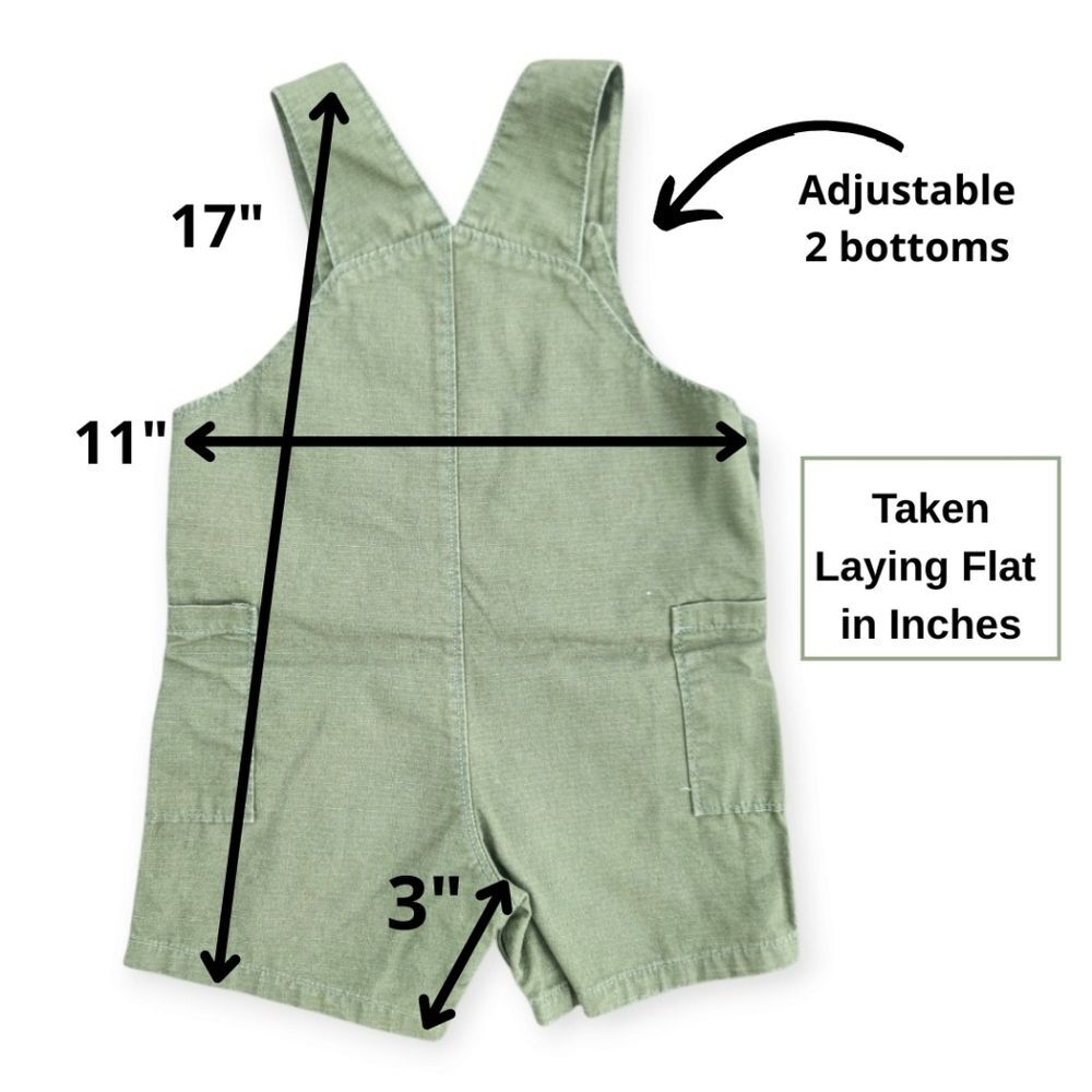 Carter's 2 Pieces Tee-Shorts Overalls Adjustable Straps Baby Boys Size 12 Months - Picture 12 of 14